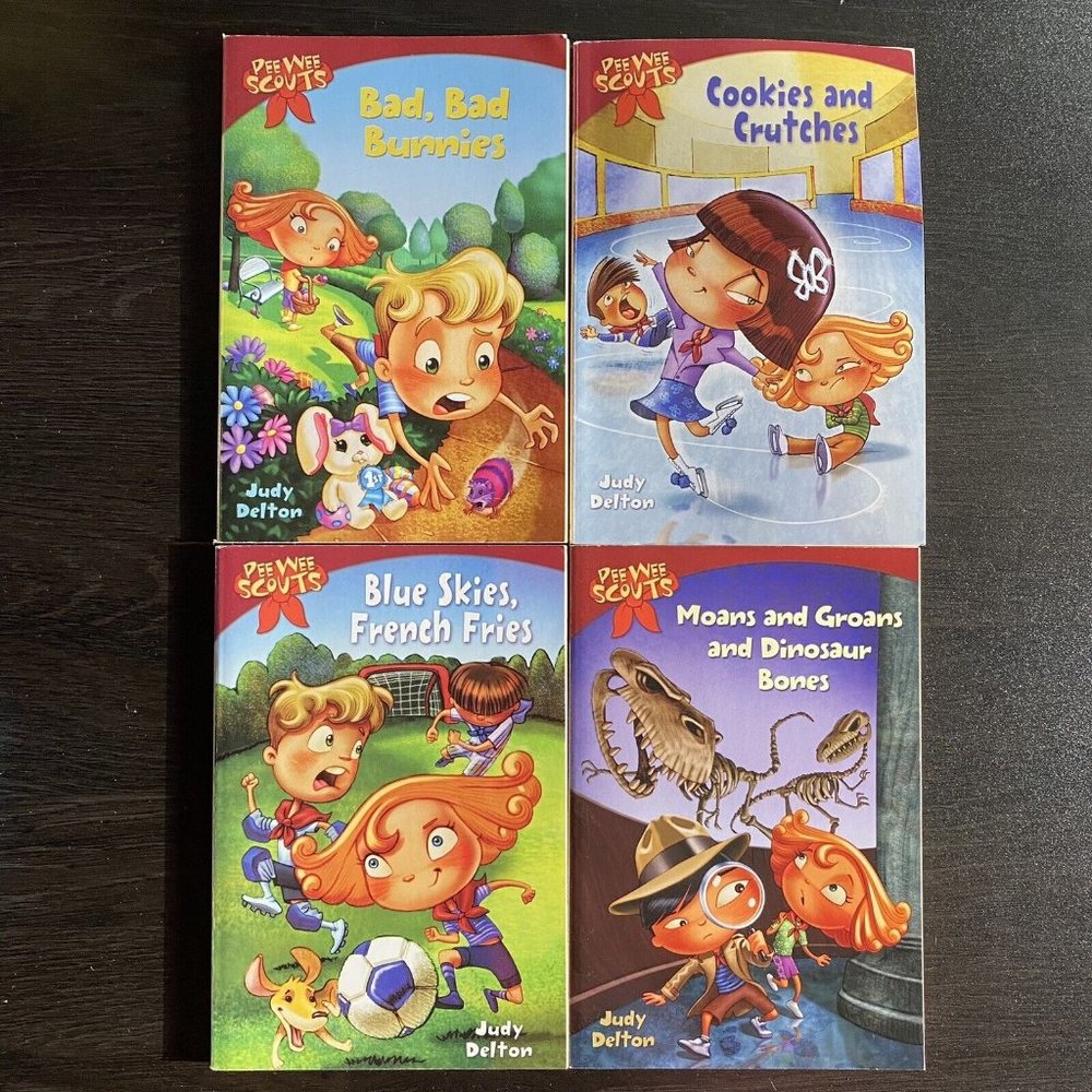 Lot of 4 Pee Wee Scouts Booms Judy Delton Bad Bunnies, Cookies & Crutches